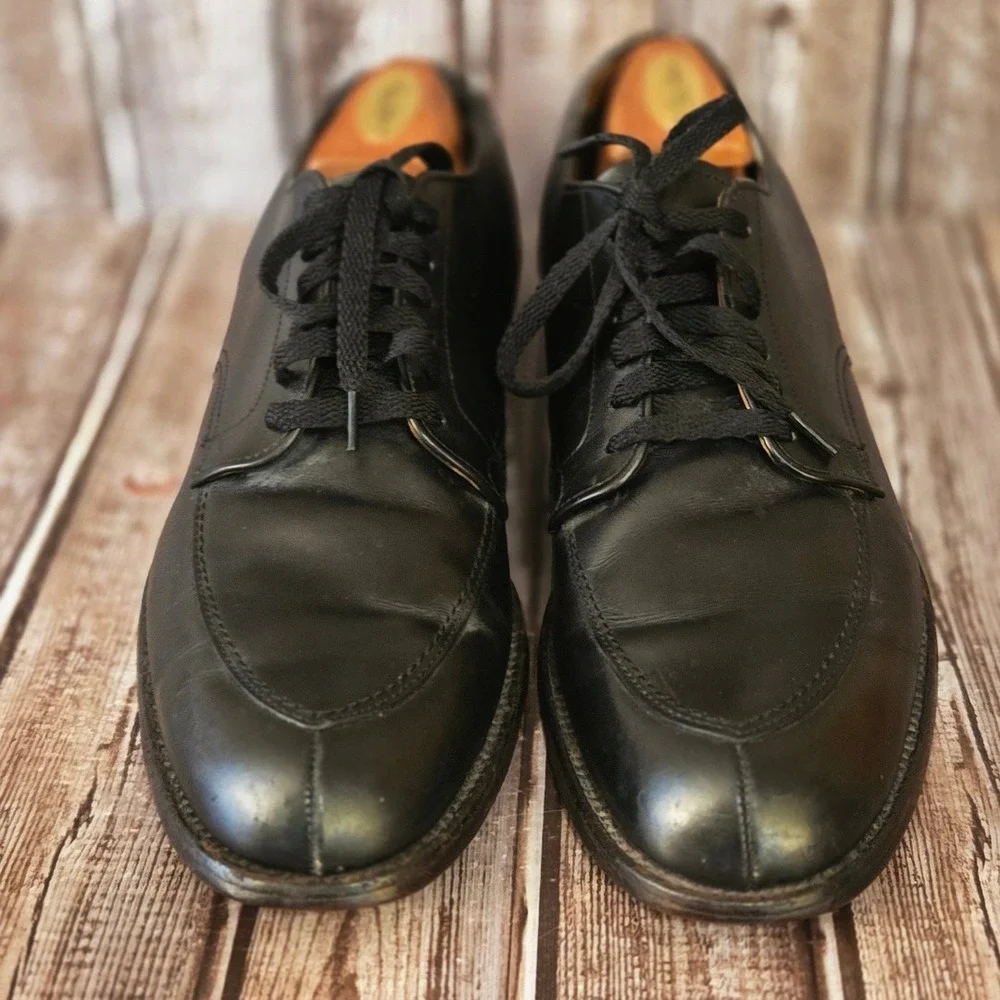 Sz 12 AA/ B Mens Alden 67 Black Calfskin‎ V-Tip Blucher Split Toe Dress Shoes Alden 67 Black Calfskin V-Tip Blucher Split Toe Mens Dress  main image 4